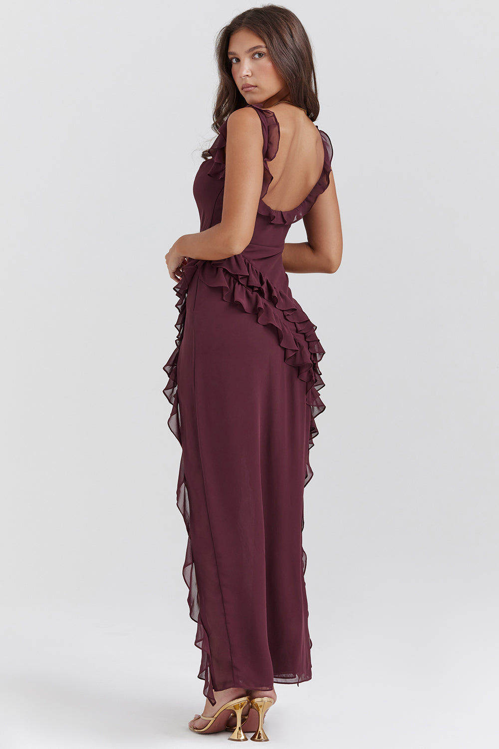 Rosalie | Long Dress with Ruffles and Opening