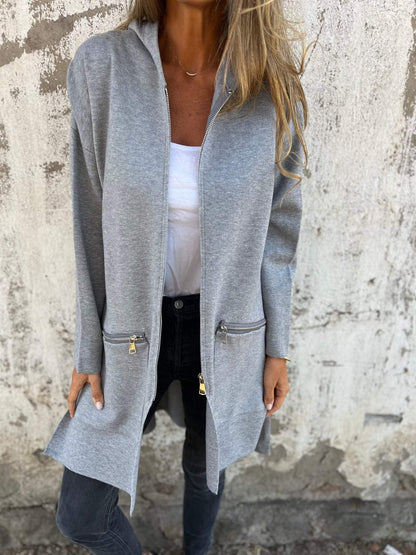 Aria | Cosy Longline Zip-Up Cardigan